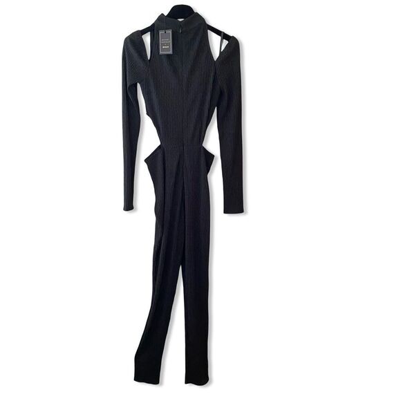 FINAl PRICE Michael Costello REVOLVE Archer Jumpsuit Black cut out one piece XXS - Picture 7 of 14